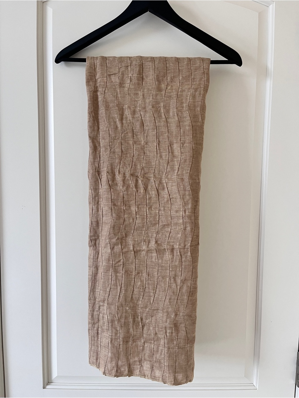Pleated Linen Fabric | 1m x 53” | Natural Oatmeal | Textured Cottagecore